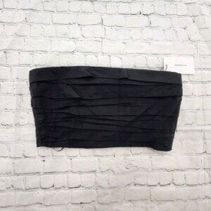 O.P.T Crop Top Womens Medium Black Strapless Tube Bandeau Bandage Crop Top